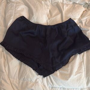Brandy Melville/John Galt Navy Blue Silk Sleep Shorts
